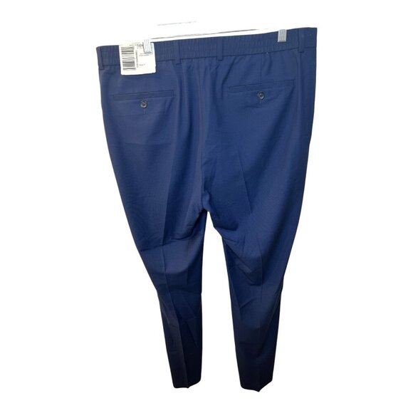 Kenneth Cole Reaction Men’s Slim Fit Dress Pants 37/32 Blue Navy Solid NWT - Picture 4 of 7